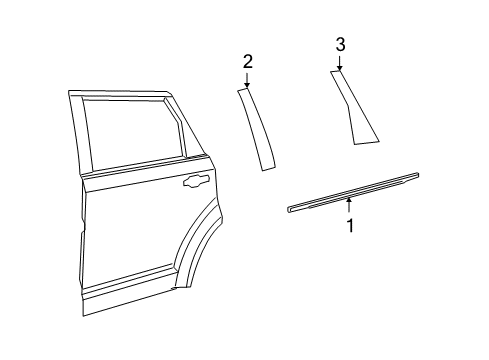 2014 Dodge Journey Exterior Trim - Rear Door Diagram