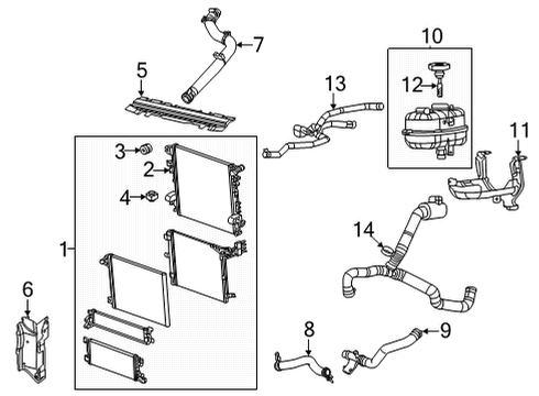 2025 Jeep Wrangler Radiator & Components Diagram 1 - Thumbnail