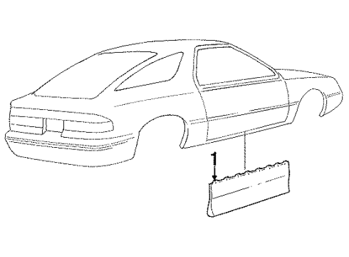 1988 Dodge Daytona Door & Components, Exterior Trim, Trim Diagram 2 - Thumbnail