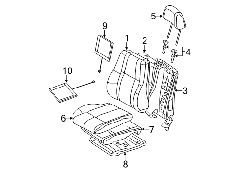 2009 Jeep Commander Front Seat Components Diagram 1 - Thumbnail