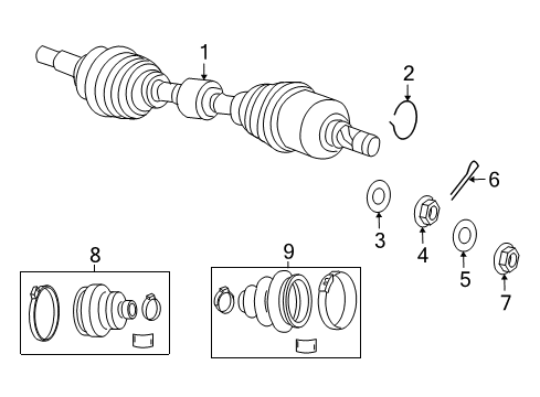 2009 Jeep Compass Drive Axles - Front Diagram