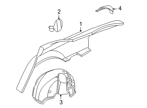 2000 Chrysler Concorde Quarter Panel & Components Diagram