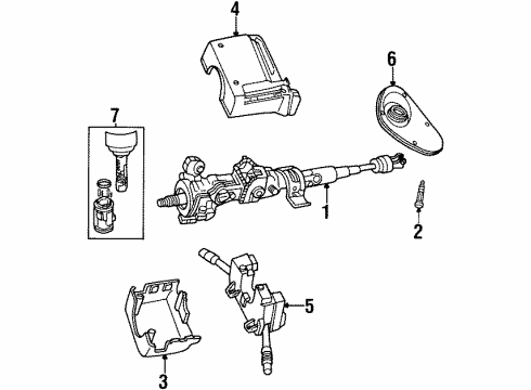 1997 Chrysler Sebring Steering Column & Wheel, Steering Gear & Linkage Diagram 1 - Thumbnail