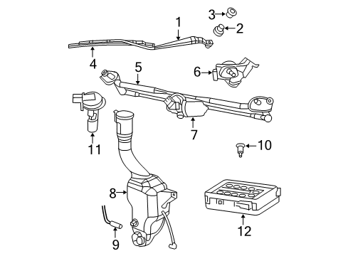 2010 Chrysler 300 Wiper & Washer Components Diagram
