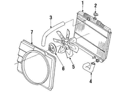 1994 Dodge Dakota Radiator & Components, Cooling Fan Diagram 2 - Thumbnail