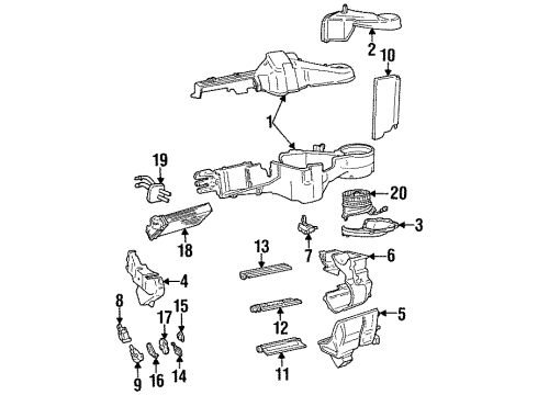 2000 Dodge Grand Caravan A/C Evaporator & Heater Components Diagram 4 - Thumbnail