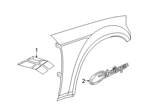2009 Dodge Challenger Exterior Trim - Fender Diagram