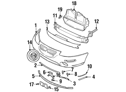1995 Chrysler Sebring Front Bumper Diagram