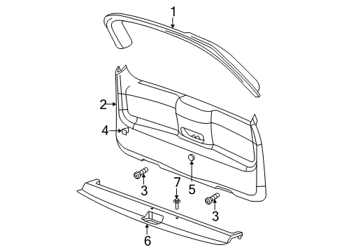 2005 Dodge Durango Interior Trim - Lift Gate Diagram