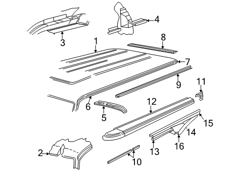 2000 Dodge Ram 3500 Van Roof & Components Diagram