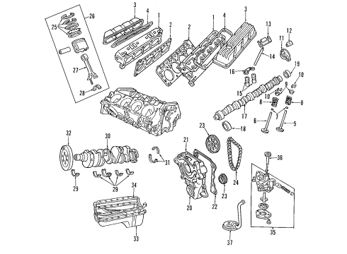 1998 Dodge Durango Engine Parts & Mounts, Timing, Lubrication System Diagram 1 - Thumbnail
