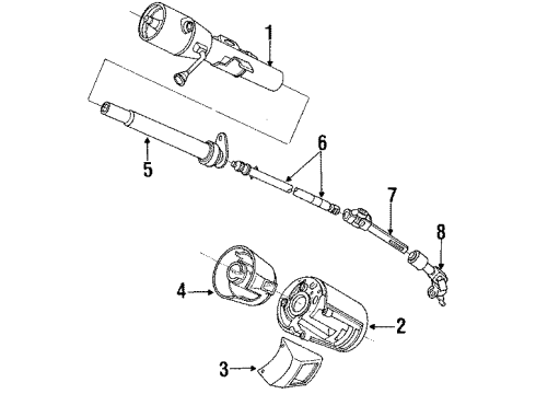 1989 Dodge Spirit Steering Column, Steering Wheel & Trim Diagram 1 - Thumbnail