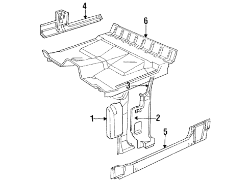 1992 Dodge Ramcharger Hinge Pillar, Rocker, Floor Diagram