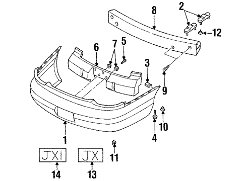 1999 Chrysler Sebring Rear Bumper Diagram 1 - Thumbnail