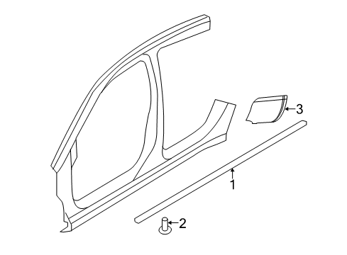 2011 Chrysler 200 Exterior Trim - Pillars, Rocker & Floor Diagram 1 - Thumbnail