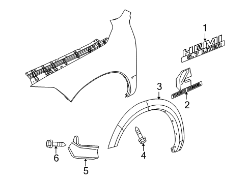 2010 Dodge Ram 2500 Exterior Trim - Fender Diagram