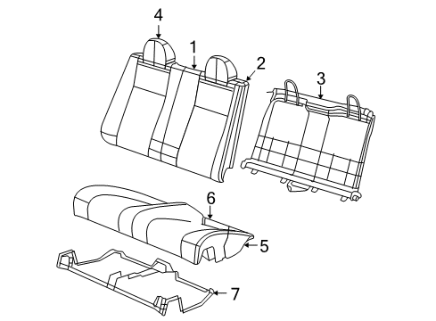 2010 Chrysler Sebring Rear Seat Components Diagram 1 - Thumbnail