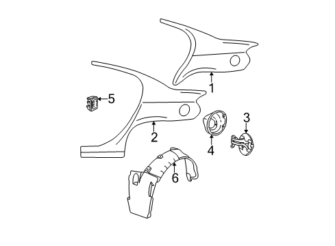 2000 Dodge Neon Quarter Panel & Components Diagram