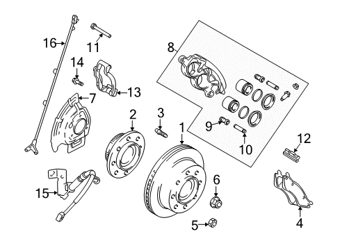 2008 Dodge Ram 1500 Front Brakes Diagram 1 - Thumbnail