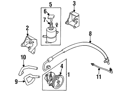 1994 Dodge Colt P/S Pump & Hoses, Steering Gear & Linkage Diagram 4 - Thumbnail