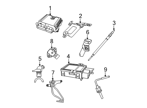 2009 Jeep Grand Cherokee Ignition System - Diesel Components Diagram