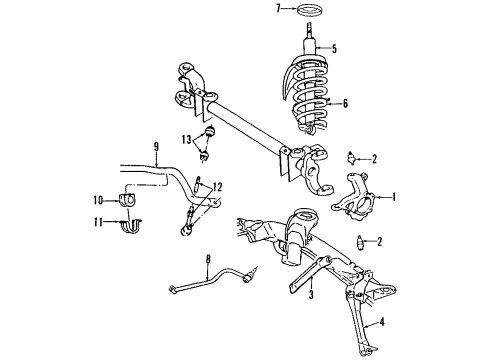 1998 Dodge Ram 2500 Front Suspension, Control Arm Diagram 5 - Thumbnail