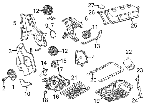 2002 Chrysler Concorde Engine Parts & Mounts, Timing, Lubrication System Diagram 2 - Thumbnail