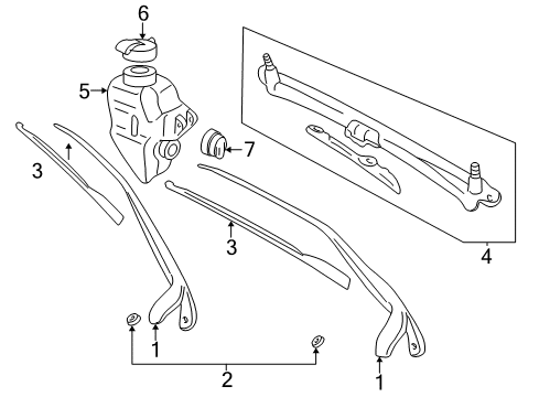 2000 Dodge Dakota Wiper & Washer Components Diagram