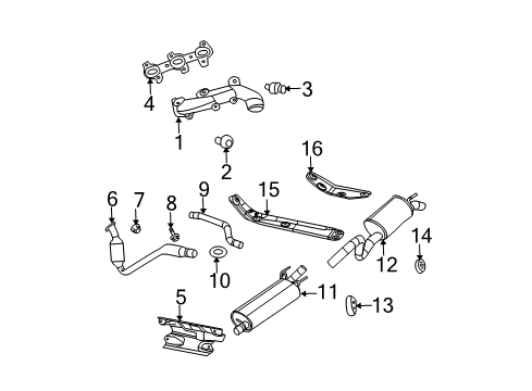 2007 Dodge Durango Exhaust Components, Exhaust Manifold Diagram 1 - Thumbnail