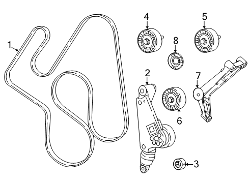 2025 Jeep Wrangler Belts & Pulleys - Belts Diagram 3 - Thumbnail