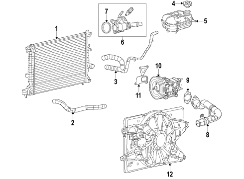 2015 Dodge Dart Cooling System, Radiator, Water Pump, Cooling Fan Diagram 3 - Thumbnail