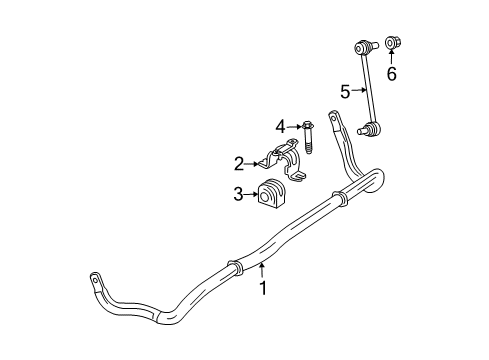 2005 Chrysler Pacifica Stabilizer Bar & Components - Front Diagram