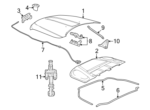 2024 Jeep Grand Cherokee L Hood & Components Diagram