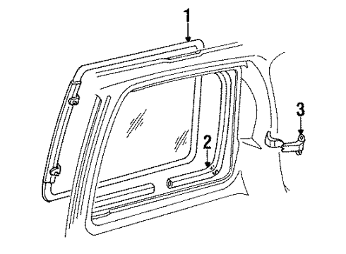 1993 Dodge Grand Caravan Side Panel - Glass & Hardware Diagram 3 - Thumbnail