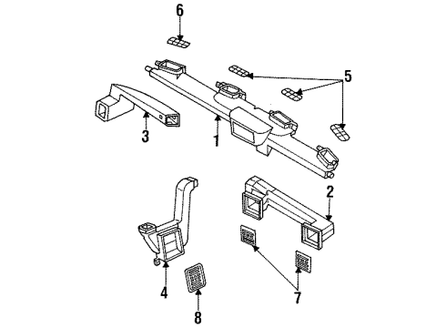 Mopar 55114782 Air Outlet 55114782 Mopar Air Outlet