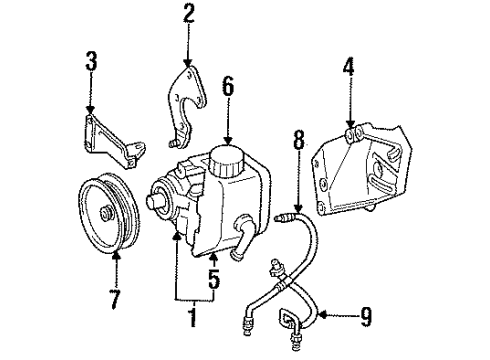 Mopar 53008343AB Power Steering Pump Mount Bracket