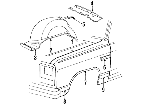 Mopar 4504124 Fender, Passenger Side