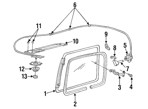 Mopar 4445905 Glass Assembly, Rear Passenger Side