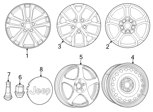 Mopar 68636748AA Wheel - Aluminum 68636748AA Mopar Wheel - Aluminum