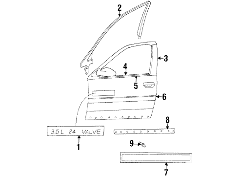 Mopar 4756570 Belt Molding, Front Passenger Side