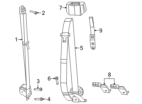 Mopar 7LR251N8AA SEAT BELT-2ND ROW SEAT 7LR251N8AA Mopar SEAT BELT-2ND ROW SEAT