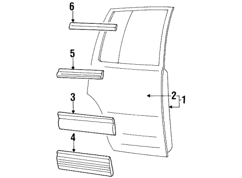 Mopar 5014251AA Molding Strip, Rear 5014251AA Mopar Molding Strip, Rear