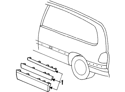 Mopar PJ95SS8 Side Molding, Gray