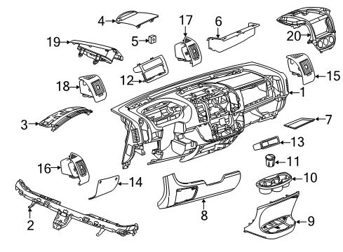 Mopar 7QX37SC2AA Outlet - A/C & Heater