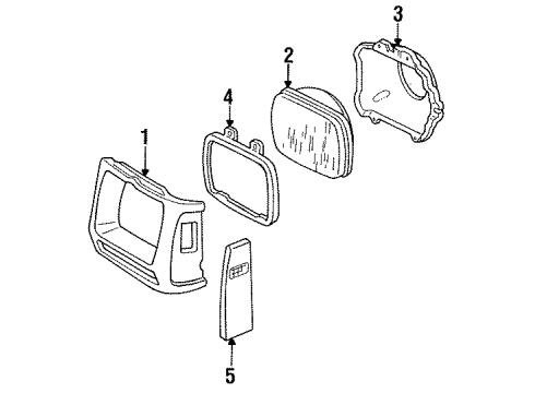 Mopar 55000683 Headlamp Door, Gray, Driver Side