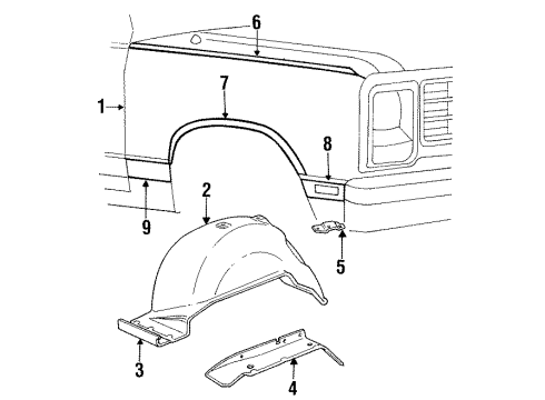 Mopar 4504124 Fender, Passenger Side 4504124 Mopar Fender, Passenger Side