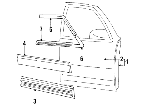 Mopar 5014248AA Body Side Molding, Front Mopar 5014248AA Body Side Molding, Front
