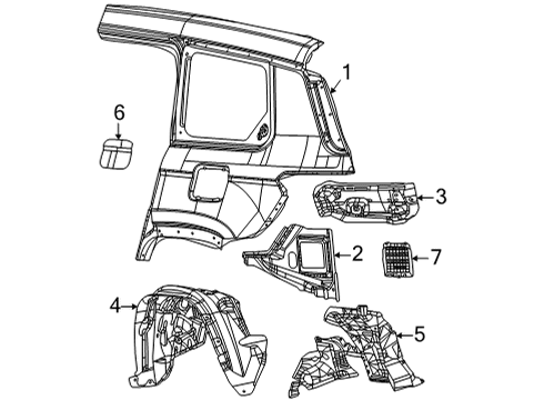 Mopar 7EK78GXHAB Wheel Opening Molding, Rear Passenger Side