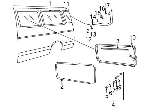 Mopar 4354952 Weatherstrip, Rear