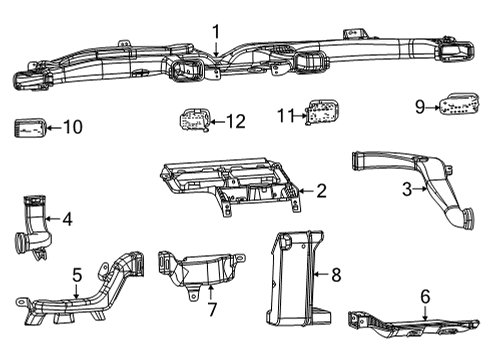 Mopar 68416708AC Duct - Instrument Panel